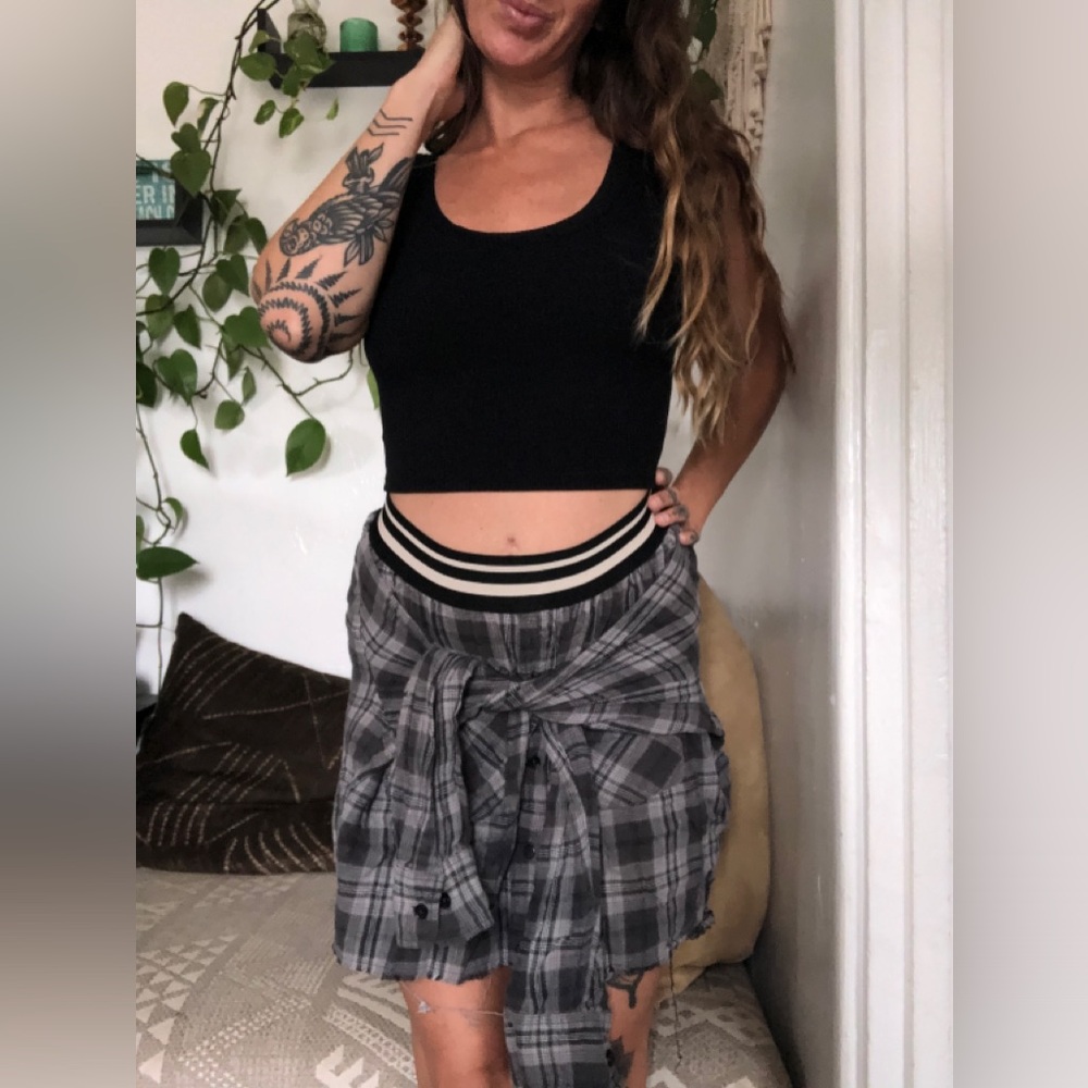 Flannel Skater Grunge Skirt